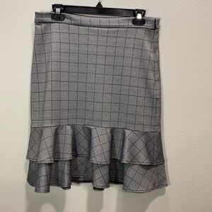 Banana Republic factory plaid ruffle midi skirt